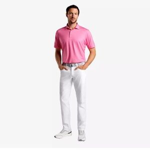 Peter Millar Summer Comfort Golf Polo Shirt Men’s Sz Large Pink